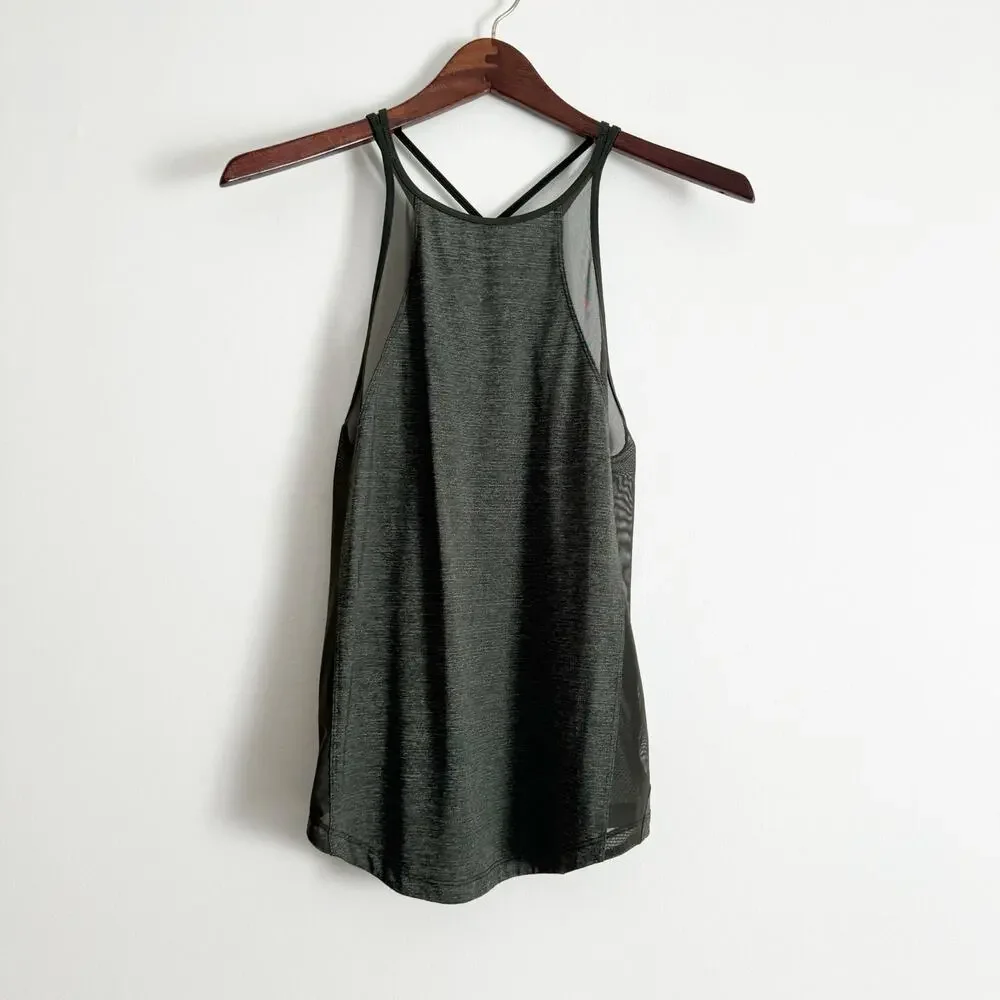 LULULEMON Run Off Route Tank Top Heathered Camo Green